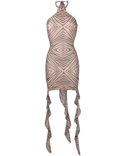 Amir Slama Mini-jurk Met Dierenprint - Naturel