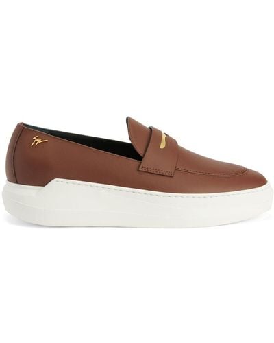 Giuseppe Zanotti New Conley leather loafers - Marrón