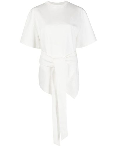 The Attico T-shirt à fermeture nouée - Blanc