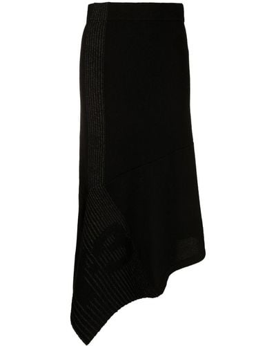 Y-3 Ch1 Asymmetric Knitted Skirt - Black