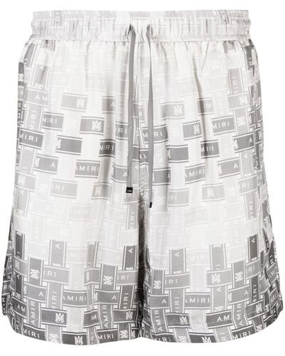 Amiri Shorts aus Seide mit Logo-Print - Grau