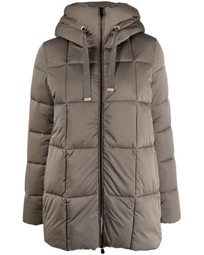 Save The Duck Padded Hooded Coat - Brown