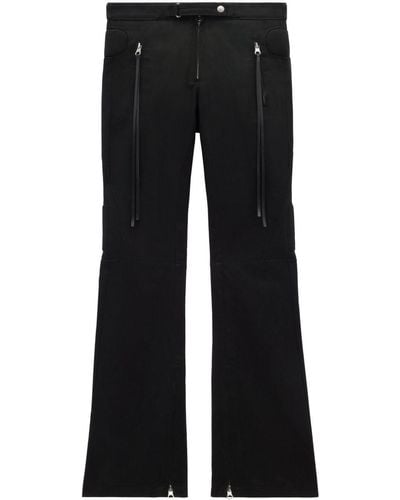 Courreges Pantalon en coton à coupe évasée - Noir
