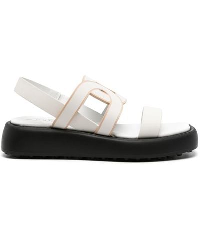 Tod's Cut-out Leather Sandals - White