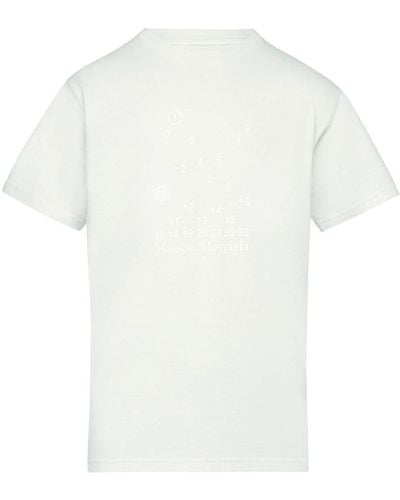 Maison Margiela Sweat crop à logo Numeric imprimé - Blanc