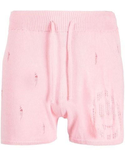 Barrow Pointelle-knit Shorts - Pink