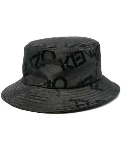 KENZO Sombrero de pescador con logo en jacquard - Negro