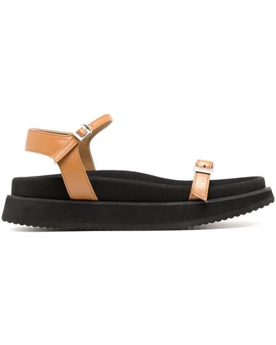 Reike Nen Ankle-strap Leather Sandals - Black