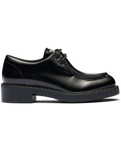 Prada Warby Leather Loafers - Black