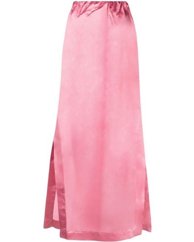 Sa Su Phi Crinkled Silk Maxi Skirt - Pink