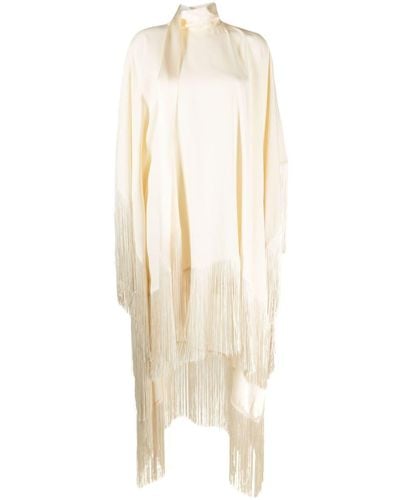 ‎Taller Marmo Mrs. Ross Fringed Crepe Midi Dress - White