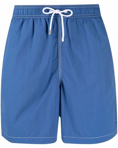 Hackett Logo-patch Flap-pocket Swim Shorts - Blue