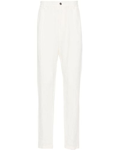 Emporio Armani Linen Trousers - White