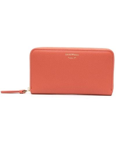 Emporio Armani Zipped Leather Long Wallet - Pink