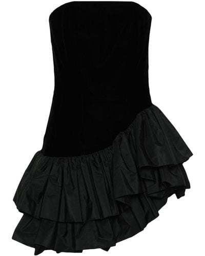 Alexandre Vauthier Mini-jurk Met Ruche Rok - Zwart