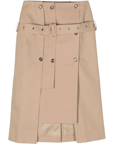 ROKH Panelled Asymmetric Skirt - Natural