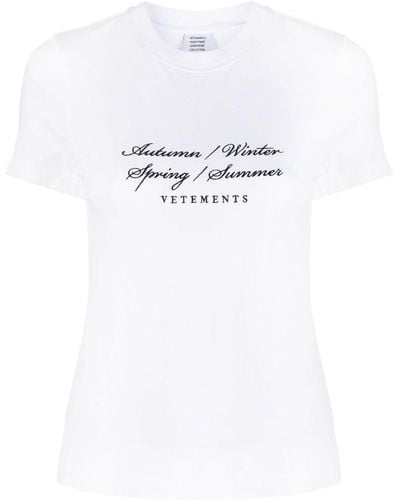 Vetements T-Shirt mit grafischem Print - Weiß