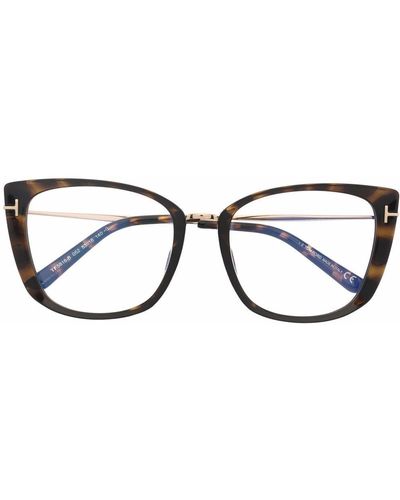 Tom Ford Cat-Eye-Brille in Schildpattoptik - Braun