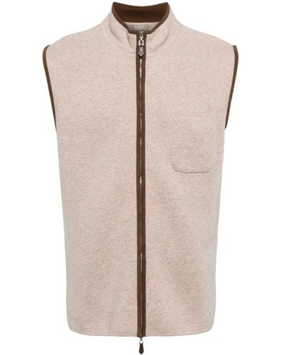 N.Peal Cashmere Shaftsbury Organic Cashmere Gilet - Natural