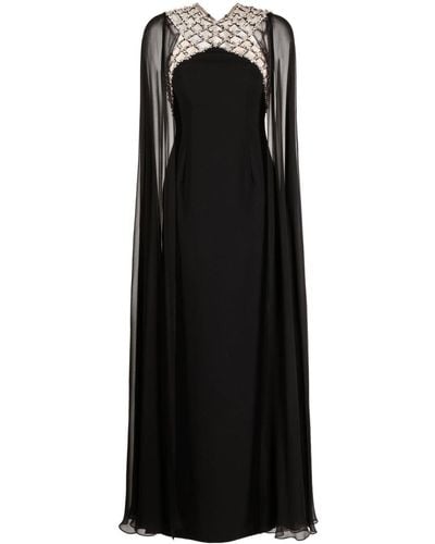 Jenny Packham Natalie ケープドレス - ブラック