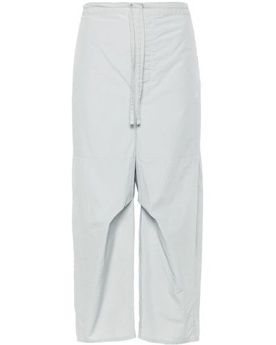 Lemaire Drawstring-fastening cropped trousers - Weiß