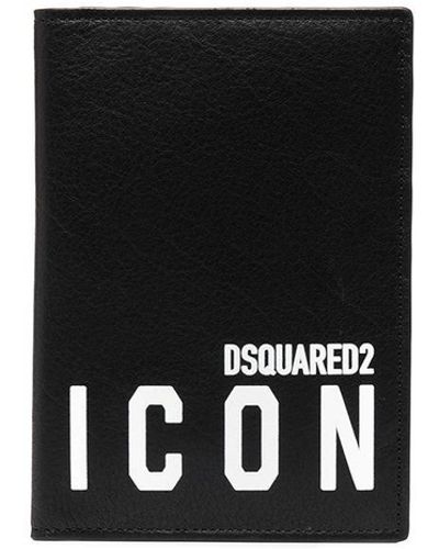 DSquared² Porte-cartes à imprimé Icon - Noir