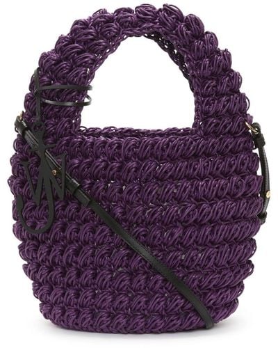 JW Anderson Popcorn Basket Crossbody Bag - Purple