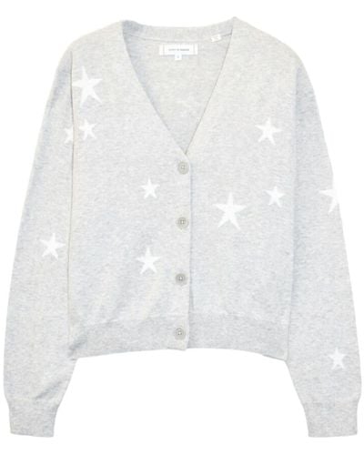 Chinti & Parker Star-intarsia Cotton-linen Cardigan - White