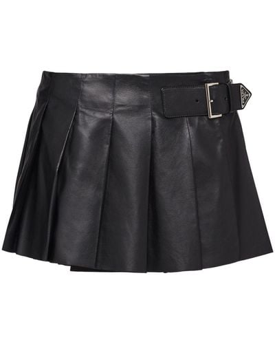 Prada Minifalda con pliegues - Negro