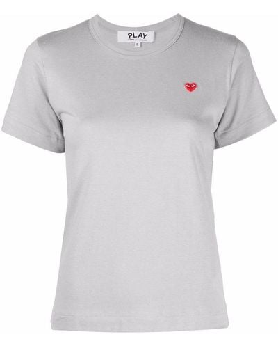 COMME DES GARÇONS PLAY Cotton Embroidered-logo T-shirt - Gray