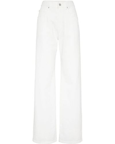 Brunello Cucinelli Mid-rise Wide-leg Jeans - White