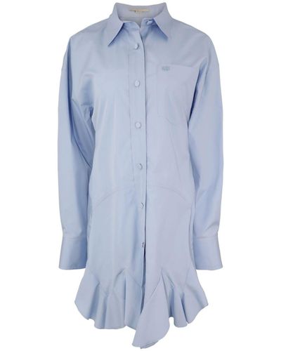 Stella McCartney Ruffle-detailing Cotton Dress - Blue