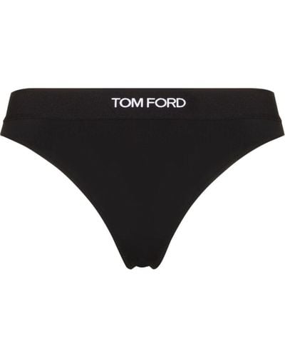 Tom Ford Tanga mit Logo-Bund - Schwarz
