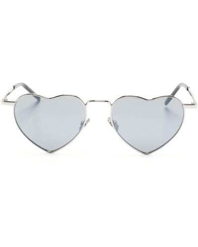 Saint Laurent Loulou Sonnenbrille mit Herzform - Weiß