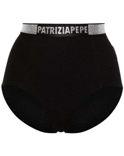 Patrizia Pepe Crystal-embellished Briefs - Black