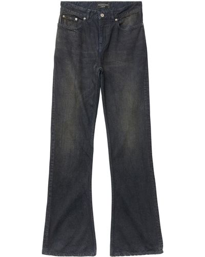Balenciaga Halbhohe Bootcut-Jeans - Blau