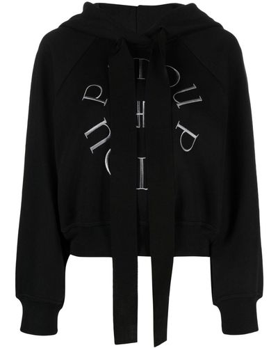 Patou Logo-embroidered cotton hoodie - Schwarz