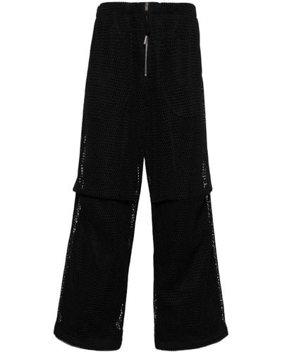 Jil Sander Open-knit Loose-fit Trousers - Black