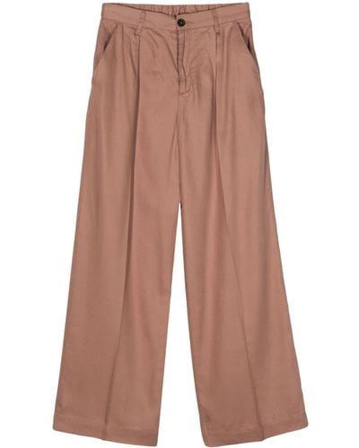 Pinko Mid-rise Twill Palazzo Trousers - Brown