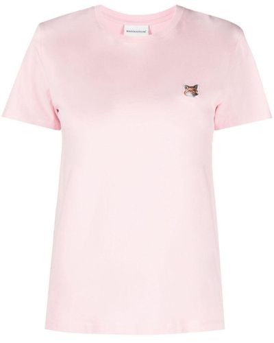 Maison Kitsuné Katoenen T-shirt - Roze