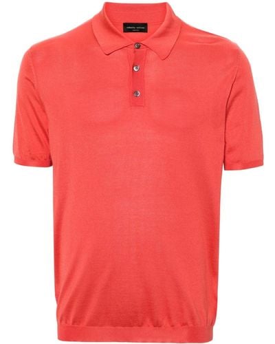 Roberto Collina Knitted Silk Polo Shirt - Red