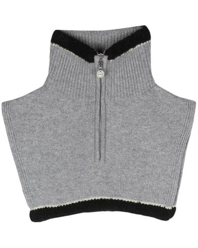 Barrie Cashmere Zip-up Collar - Gray