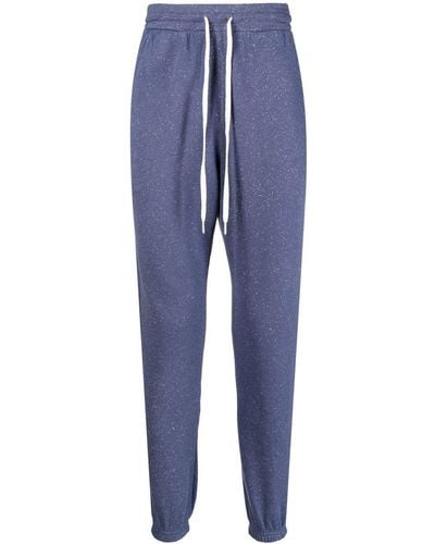 John Elliott Slim-cut Speckled Track Trousers - Blue