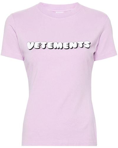 Vetements T-shirt Met Logoprint - Roze