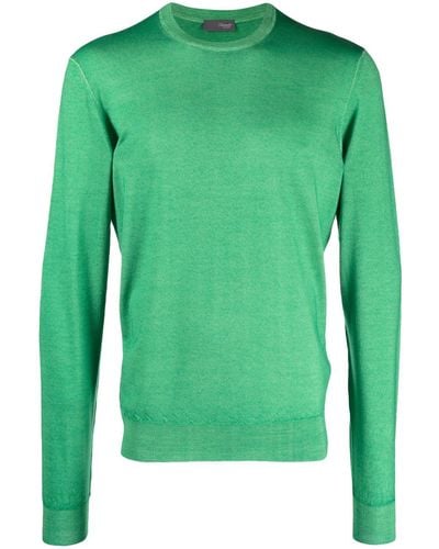 Drumohr Crew-neck Merino Wool Jumper - Green