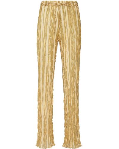 LAPOINTE High-waisted Pleated Trousers - Yellow