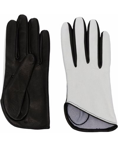 Manokhi Gants bicolores en cuir - Noir