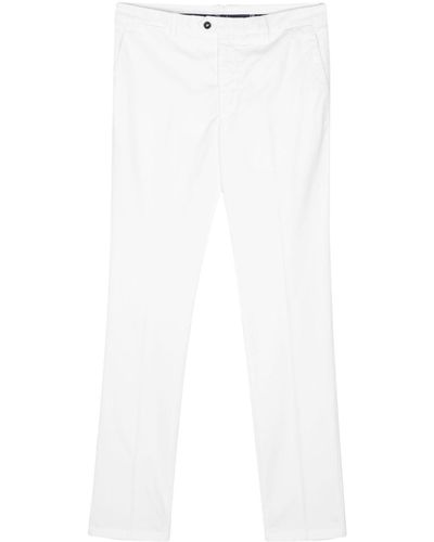 Drumohr Pressed-crease Tapered Trousers - White