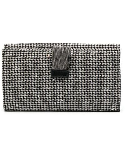 Fabiana Filippi Houndstooth-pattern Embellished Wallet - Grey