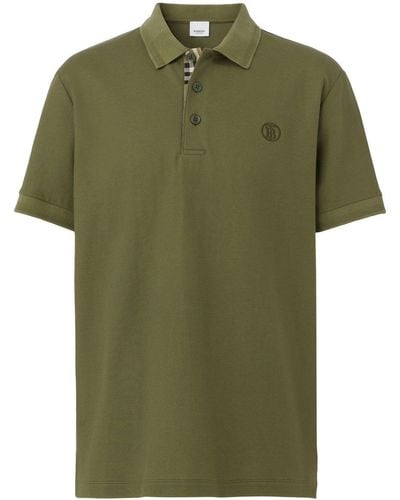 Burberry Branded Circle Logo Olive Polo Shirt - Green